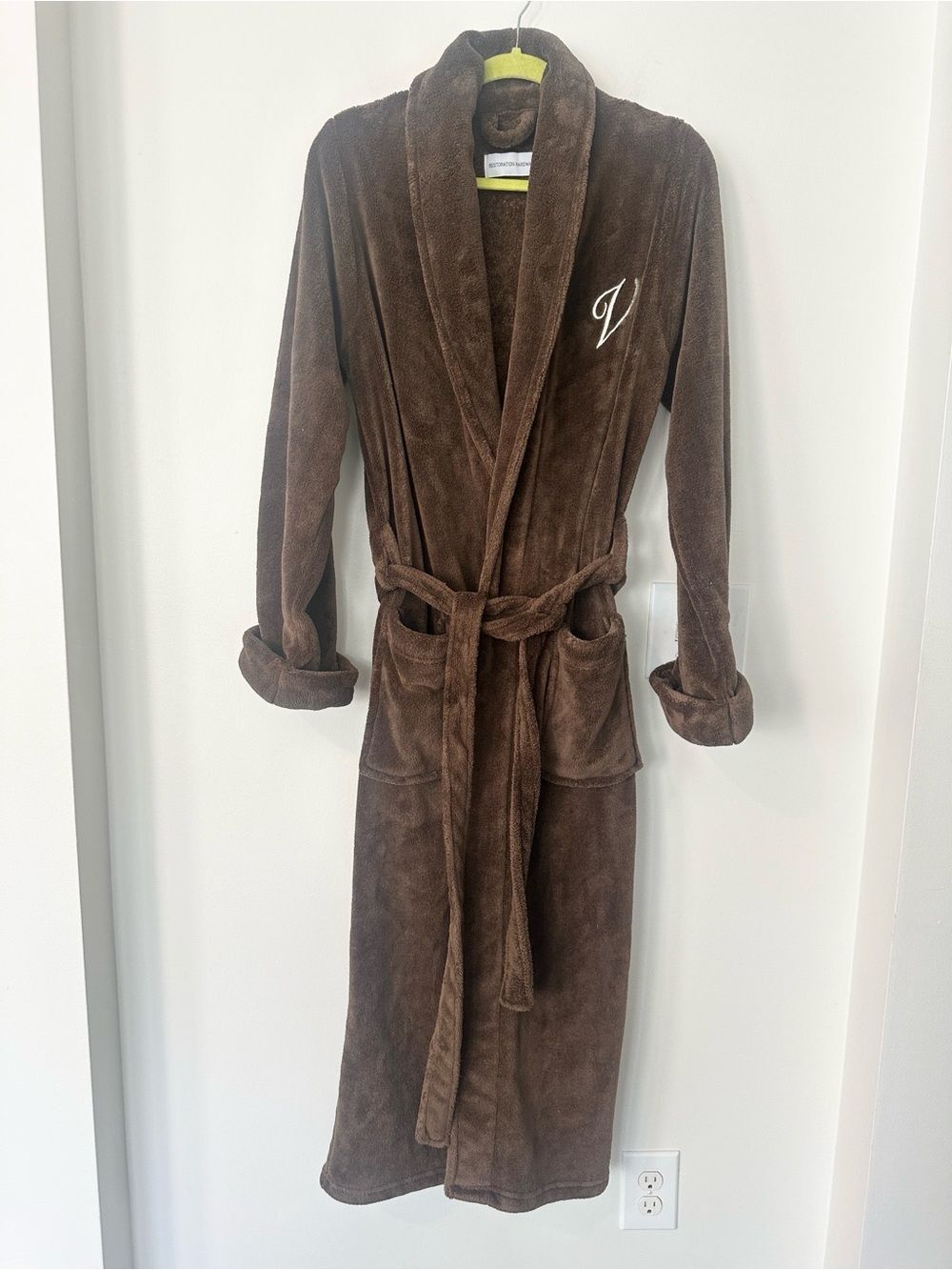 Restoration Hardware Full Length V Monogrammed Fluffy Robe M
